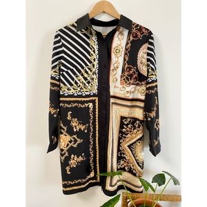 Women’s long sleeve button down dress size M